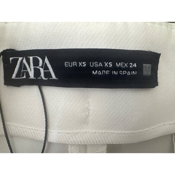 2/$30 ZARA XS High-Waist White Shorts With Angled Gold Buttons Pockets - Picture 4 of 11